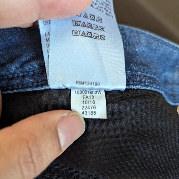 Inc Plus Size 20W Skinny Leg Tummy Control Embellished Blue Stretchy Jeans - Picture 9 of 13